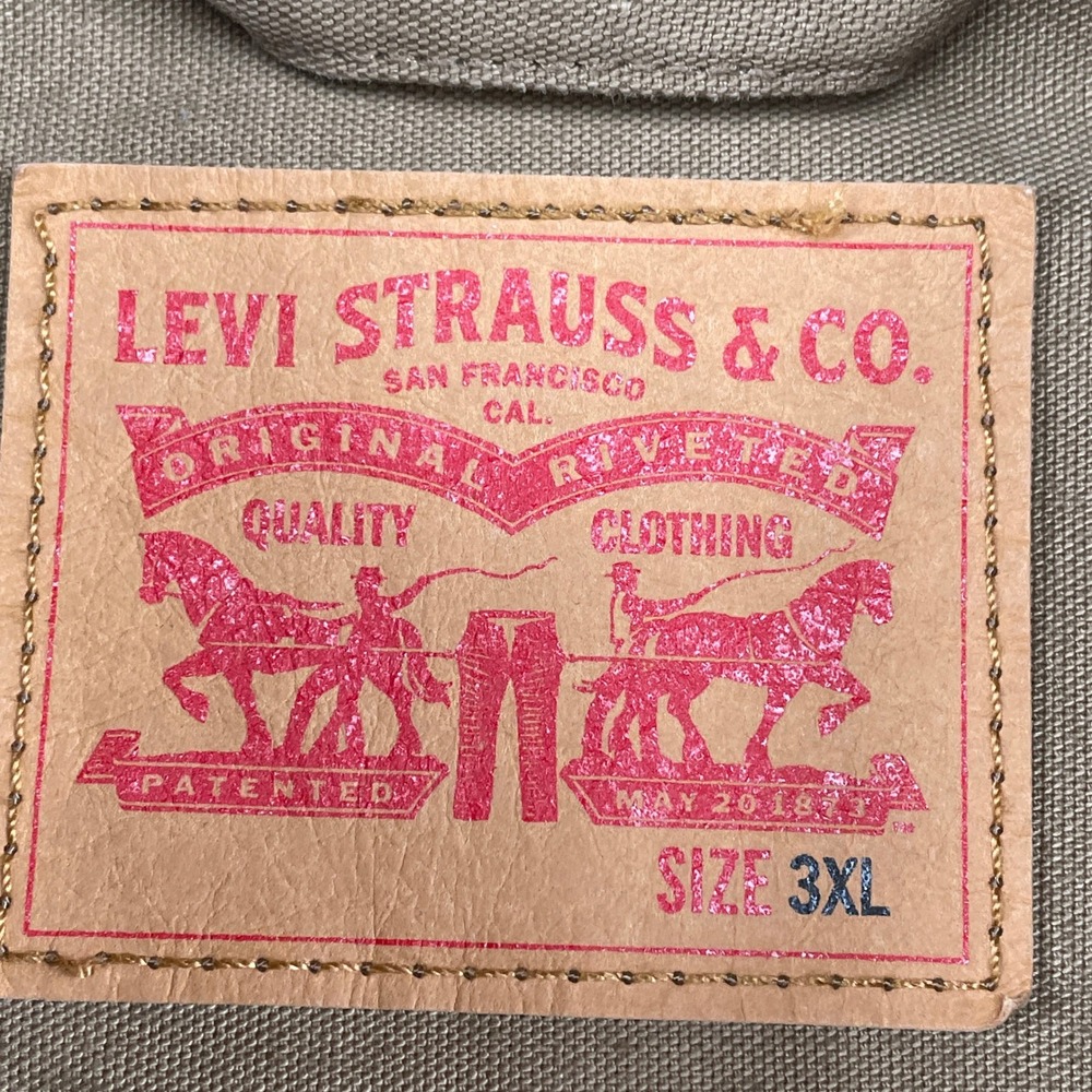 Levi's Trucker Jacket Mens 3XL Brown Canvas Corduroy Collar Workwear A0730-0006 - Picture 3 of 10